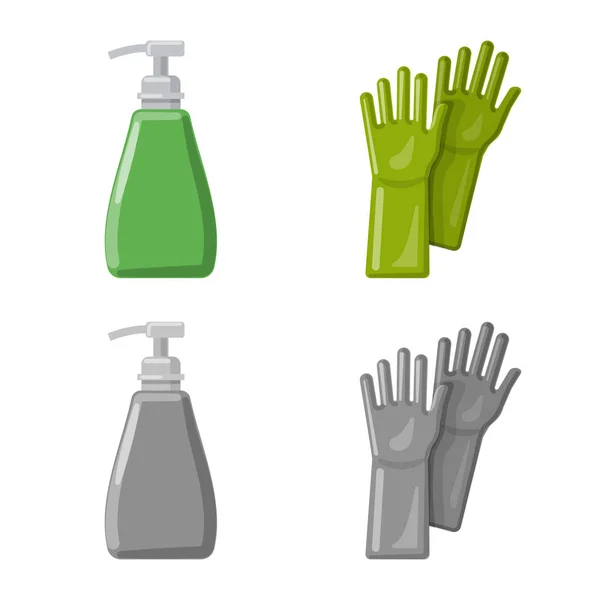 Vectorillustratie van schoonmaak- en service-pictogram. Collectie van schoonmaak- en huishoudelijke vector pictogram voor voorraad. — Stockvector