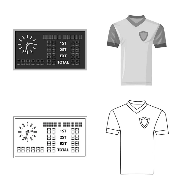 Vector design futball- és felszerelés-logó. Foci és a verseny tőzsdei szimbólum a web gyűjteménye. — Stock Vector