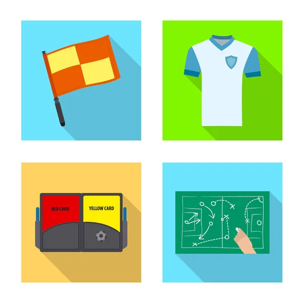 Vektor-Design von Fußball und Getriebesymbol. Sammlung von Fußball- und Turniersymbolen für das Web. — Stockvektor