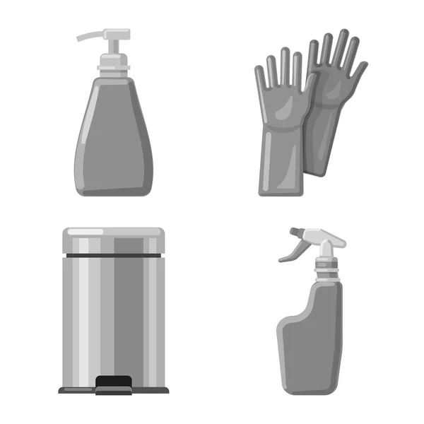 Векторний дизайн прибирання та сервісного логотипу. Набір прибирання та побутового запасу Векторні ілюстрації . — стоковий вектор