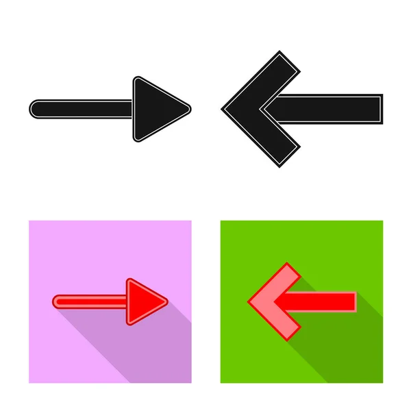 Isolerade objekt av element och pil tecken. Uppsättning av element och riktning vektor ikonen för lager. — Stock vektor