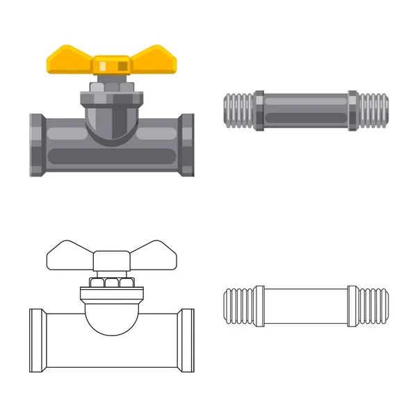 Conception vectorielle du tuyau et du signe de tube. Ensemble de tuyau et de symbole de stock de pipeline pour la toile . — Image vectorielle