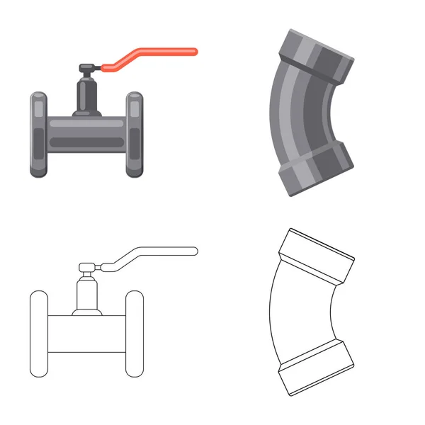 Diseño vectorial del logotipo del tubo. Colección de tubos y tuberías símbolo de stock para la web . — Archivo Imágenes Vectoriales