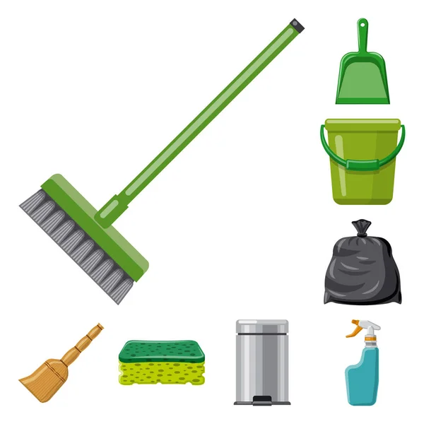 Isolerade objekt av ikonen rengöring och service. Samling av städning och hushåll vektor ikonen för lager. — Stock vektor