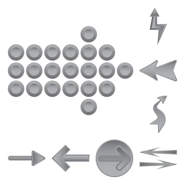 Ilustración vectorial del elemento y el logotipo de flecha. Colección de elemento e icono de vector de dirección para stock . — Archivo Imágenes Vectoriales