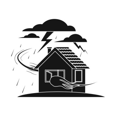 Doğal ve felaket simge vektör Illustration. Doğal kümesi ve hisse senedi için risk vektör simgesi.