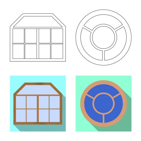 Vektor-Design von Tür und Front-Symbol. Türenset und Holzvektorsymbol für Vorrat. — Stockvektor