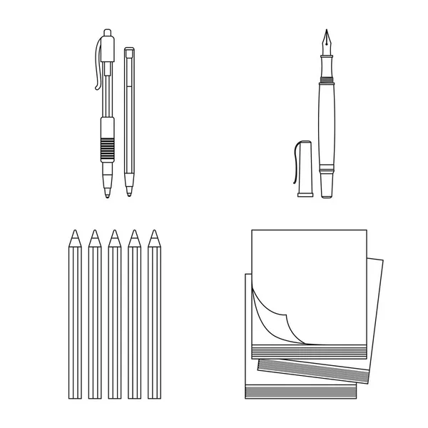 Ilustração vetorial de escritório e ícone de fornecimento. Coleção de escritório e símbolo de estoque de escola de web . —  Vetores de Stock