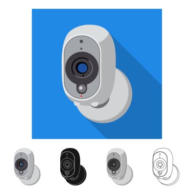 Cctv ve kamera işareti vektör tasarımı. Cctv ve sistem hisse senedi simgesi için web topluluğu.