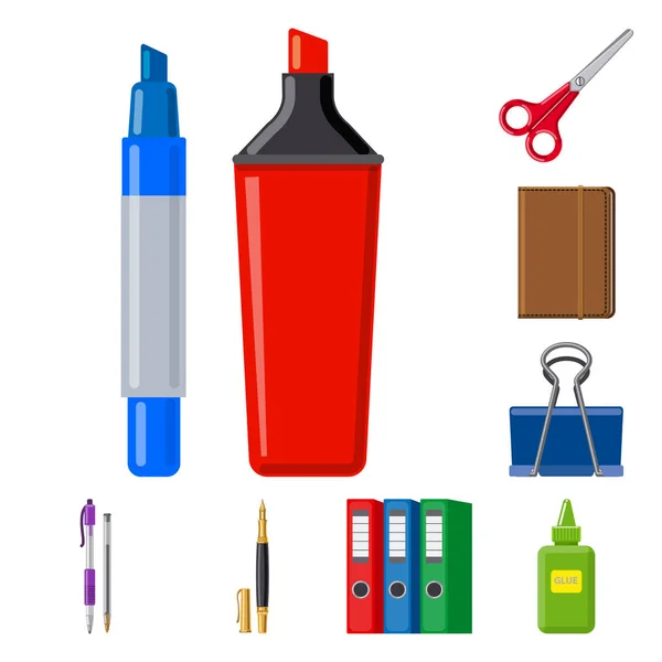 Vector design of office and supply icon. Set of office and school stock vector illustration. — Stock Vector