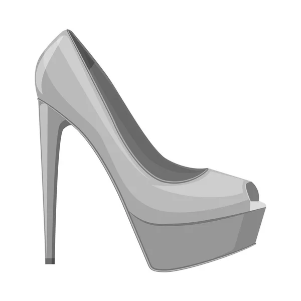 Изолированный объект обуви и женский логотип. Набор векторных иллюстраций для обуви и ног . — стоковый вектор