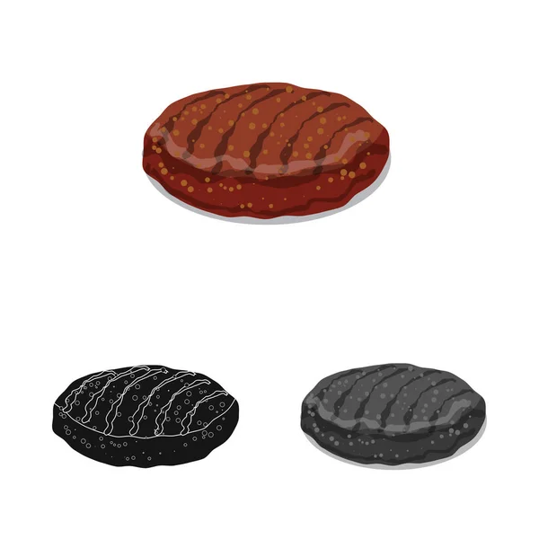 Diseño vectorial de hamburguesa y logo sándwich. Conjunto de hamburguesa y rebanada vector de ilustración . — Vector de stock