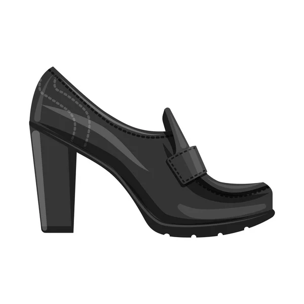 신발 및 여자 로고의 벡터 디자인입니다. 신발의 설정 하 고 웹에 대 한 주식 기호를 발. — 스톡 벡터