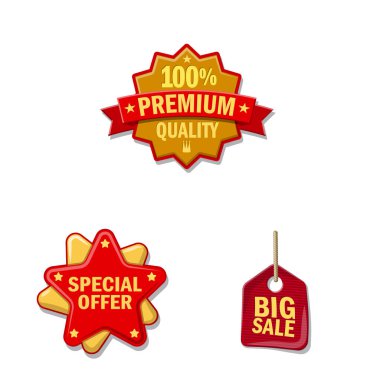 Amblem ve rozet logo vektör tasarımı. Hisse senedi için amblem ve etiket vektör simge topluluğu.