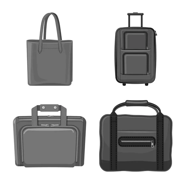 Isolated object of suitcase and baggage symbol. Set of suitcase and journey vector icon for stock. — Stock Vector