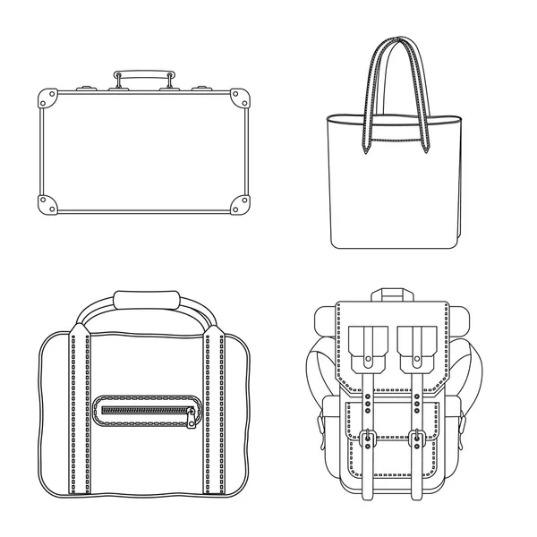 Vektorillustration av resväska och bagage logotyp. Samling av resväska och resa lager vektorillustration. — Stock vektor