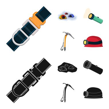 Dağcılık ve en yüksek işareti yalıtılmış nesne. Kamp ve dağcılık topluluğu stok vektör çizim.