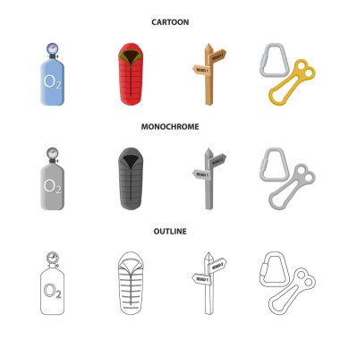 Dağcılık ve tepe simge vektör Illustration. Dağcılık ve kamp stok vektör çizim.