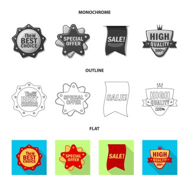 Amblem ve rozet simge vektör Illustration. Amblem ve etiket hisse senedi simgesi için web topluluğu.