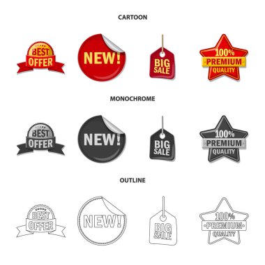 Bir amblem ve rozet işaret tasarım vektör. Hisse senedi için amblem ve etiket vektör simge topluluğu.