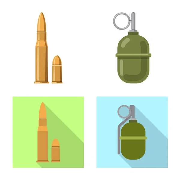 Vektorillustration av vapen och gun symbol. Samling av vapen och armén lager vektorillustration. — Stock vektor