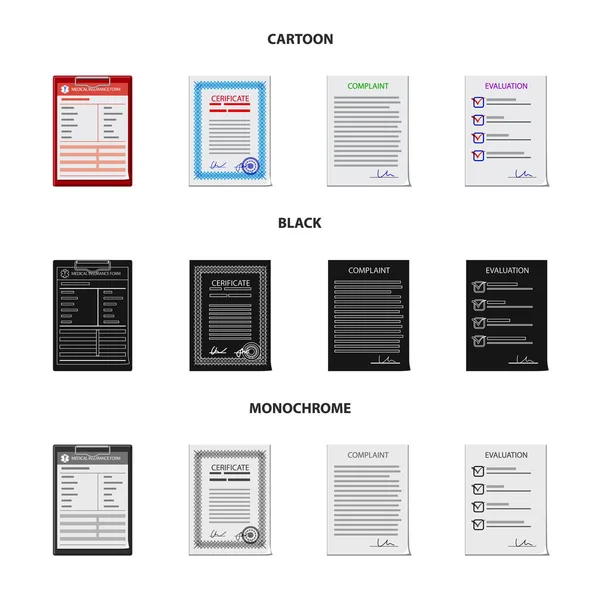 ベクトル形式とドキュメント記号のイラスト。Web フォームとマーク株式記号のコレクション. — ストックベクタ