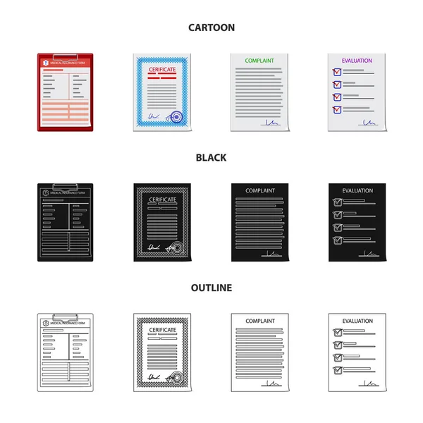 Objeto isolado do logotipo do formulário e do documento. Conjunto de ilustração do vetor de forma e marca . —  Vetores de Stock