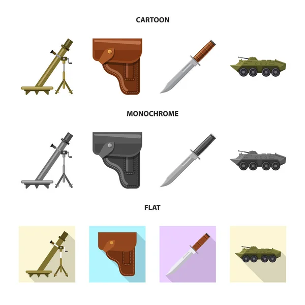 Diseño vectorial del arma y el símbolo de la pistola. Colección de armas y ejército icono vectorial para stock . — Vector de stock