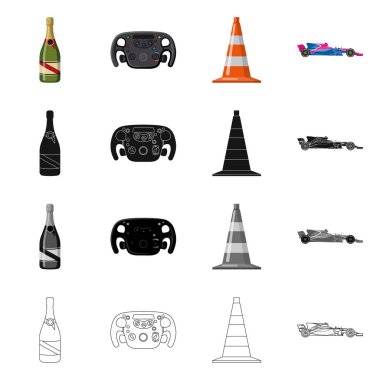 Araba ve ralli logo vektör Illustration. Araba ve yarış hisse senedi vektör çizim topluluğu.