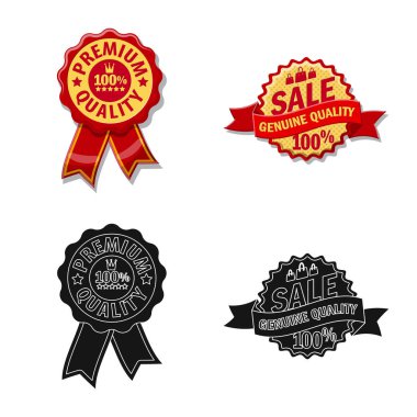 Amblem ve rozet logo vektör tasarımı. Hisse senedi için amblem ve etiket vektör simge kümesi.