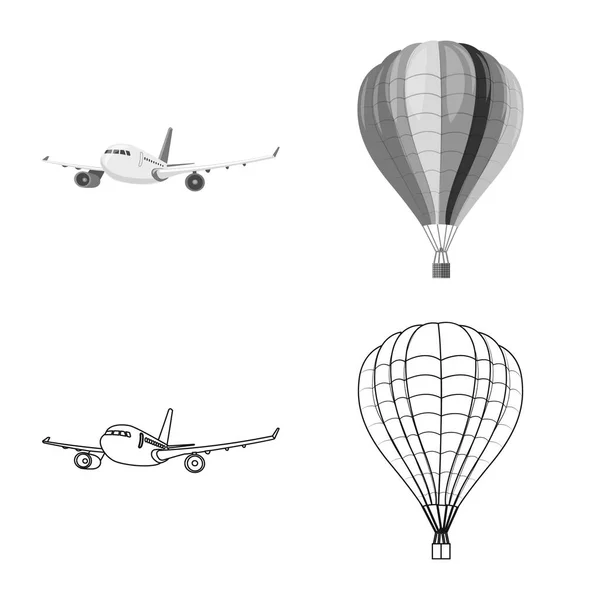 Ізольований об'єкт літального та транспортного логотипу. Набір плоских і небозберігаючих векторних ілюстрацій . — стоковий вектор
