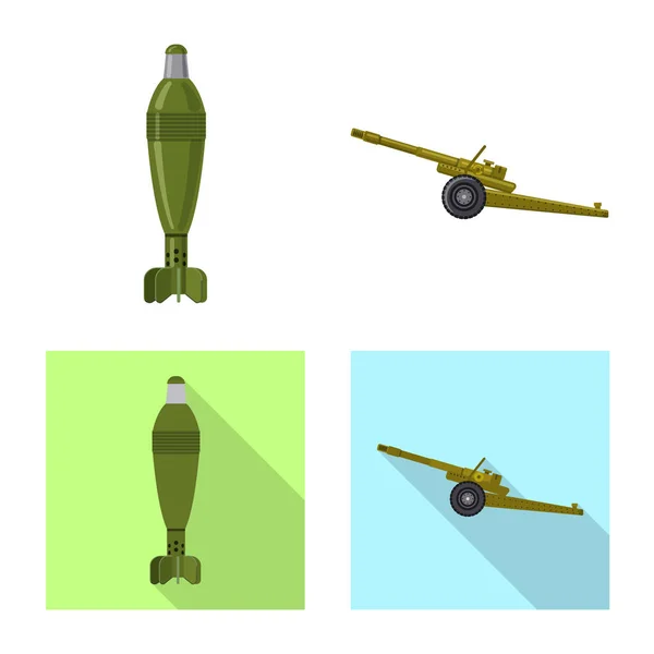 Diseño vectorial del arma y el icono de la pistola. Colección de armas y ejército símbolo de stock para la web . — Vector de stock