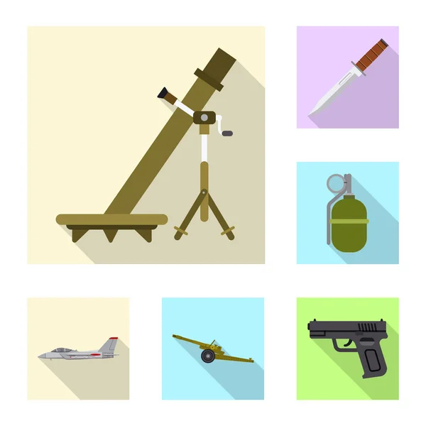 Illustration vectorielle de l'arme et de l'icône. Collection d'armes et symbole de stock de l'armée pour le web . — Image vectorielle