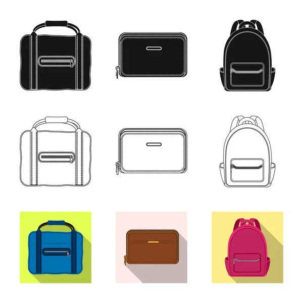 Vektoros illusztráció bőrönd és poggyász ikon. Bőrönd és utazás tőzsdei szimbólum a web gyűjteménye. — Stock Vector