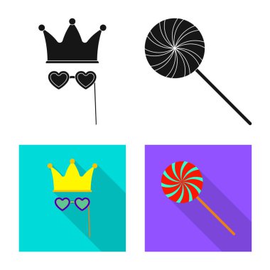 Parti ve Doğum günü logosu yalıtılmış nesne. Hisse senedi için kutlama ve parti vektör simge topluluğu.