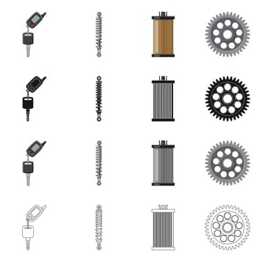 Otomatik ve bölümü logo vektör tasarımı. Oto, araba hisse senedi simgesi için web topluluğu.