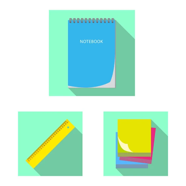 Vektor design av office och leverans symbol. Uppsättning av kontor och skola vektor ikonen för lager. — Stock vektor