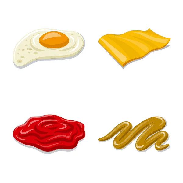 Objeto isolado de hambúrguer e símbolo de sanduíche. Conjunto de hambúrguer e ícone de vetor de fatia para estoque . — Vetor de Stock