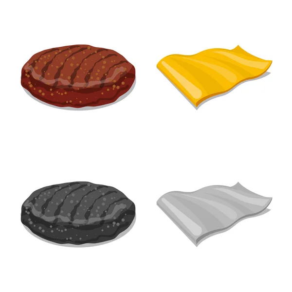 Conception vectorielle de burger et sandwich signe. Ensemble d'illustration vectorielle de hamburger et de tranches . — Image vectorielle