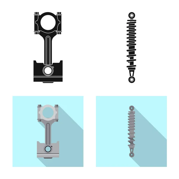 Geïsoleerde object van auto en deel pictogram. Set van auto en auto aandelensymbool voor web. — Stockvector