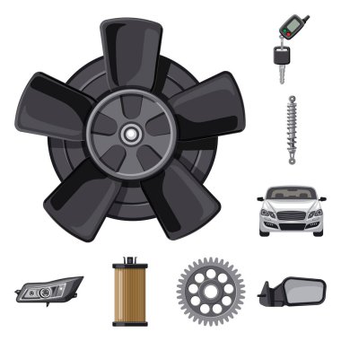 Otomatik ve bölümü logo vektör Illustration. Oto, araba hisse senedi vektör çizim topluluğu.