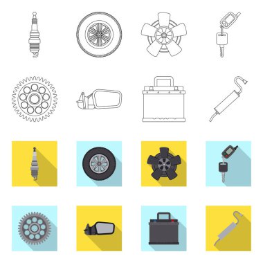 Tasarım otomatik vektör ve işareti bölüm. Hisse senedi için oto, araba vektör simge topluluğu.