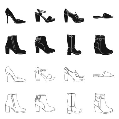 Ayakkabı ve kadın işareti vektör Illustration. Ayakkabı gibi ayarla ve stok vektör çizim ayak.