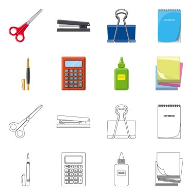 Office tasarım vektör ve işaret verin. Ofis ve okul hisse senedi simgesi için web topluluğu.