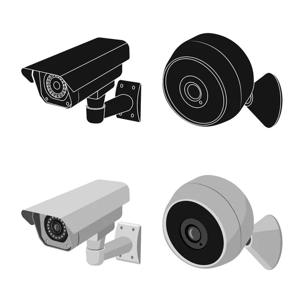 Objeto isolado de cctv e logotipo da câmera. Coleção de cctv e sistema de símbolo de estoque para web . —  Vetores de Stock