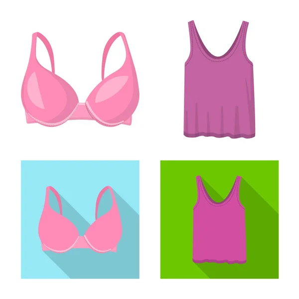 Ilustración vectorial del logotipo de la mujer y la ropa. Colección de mujer y desgaste símbolo de stock para la web . — Vector de stock