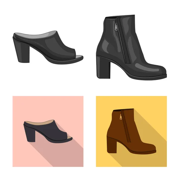 Vektorillustration von Schuhen und Frauensymbol. Abbildung von Schuhen und Fußstock-Vektor. — Stockvektor