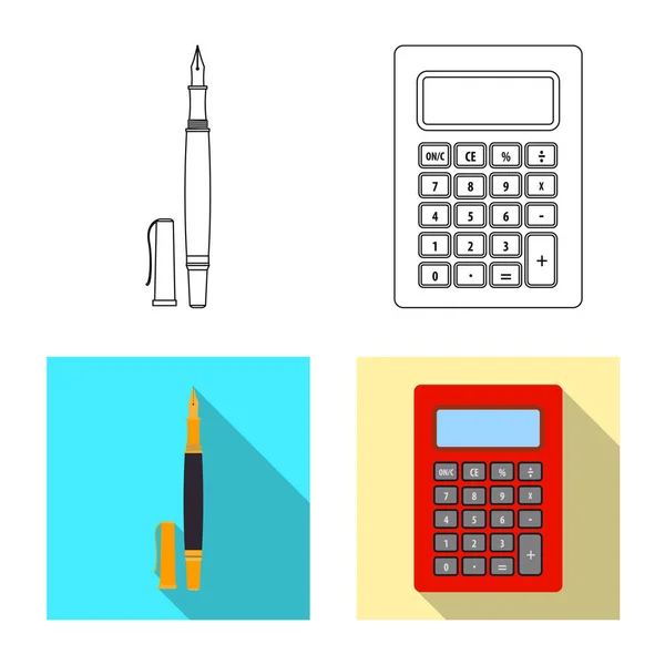 Objeto aislado de la oficina y el icono de suministro. Conjunto de oficina y escuela símbolo de stock para la web . — Archivo Imágenes Vectoriales