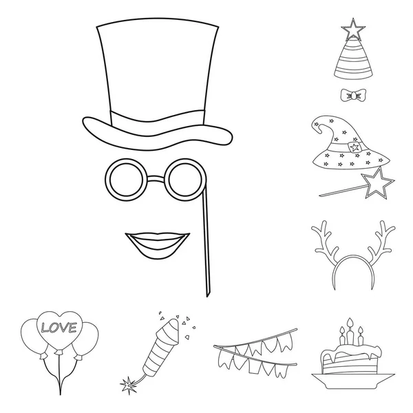 Ilustración vectorial del logotipo de fiesta y cumpleaños. Colección de fiesta y celebración icono de vector para la acción . — Vector de stock