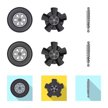 Otomatik ve bölümü logo vektör tasarımı. Hisse senedi için oto, araba vektör simge topluluğu.